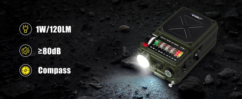 4000mAh NOAA Weather Emergency Radio, AM/FM/WB/SW, Bluetooth, Flashlight, SOS & Solar Power for Hurricane Preparedness & Outdoor Survival Springtok Audio Portable winter storm