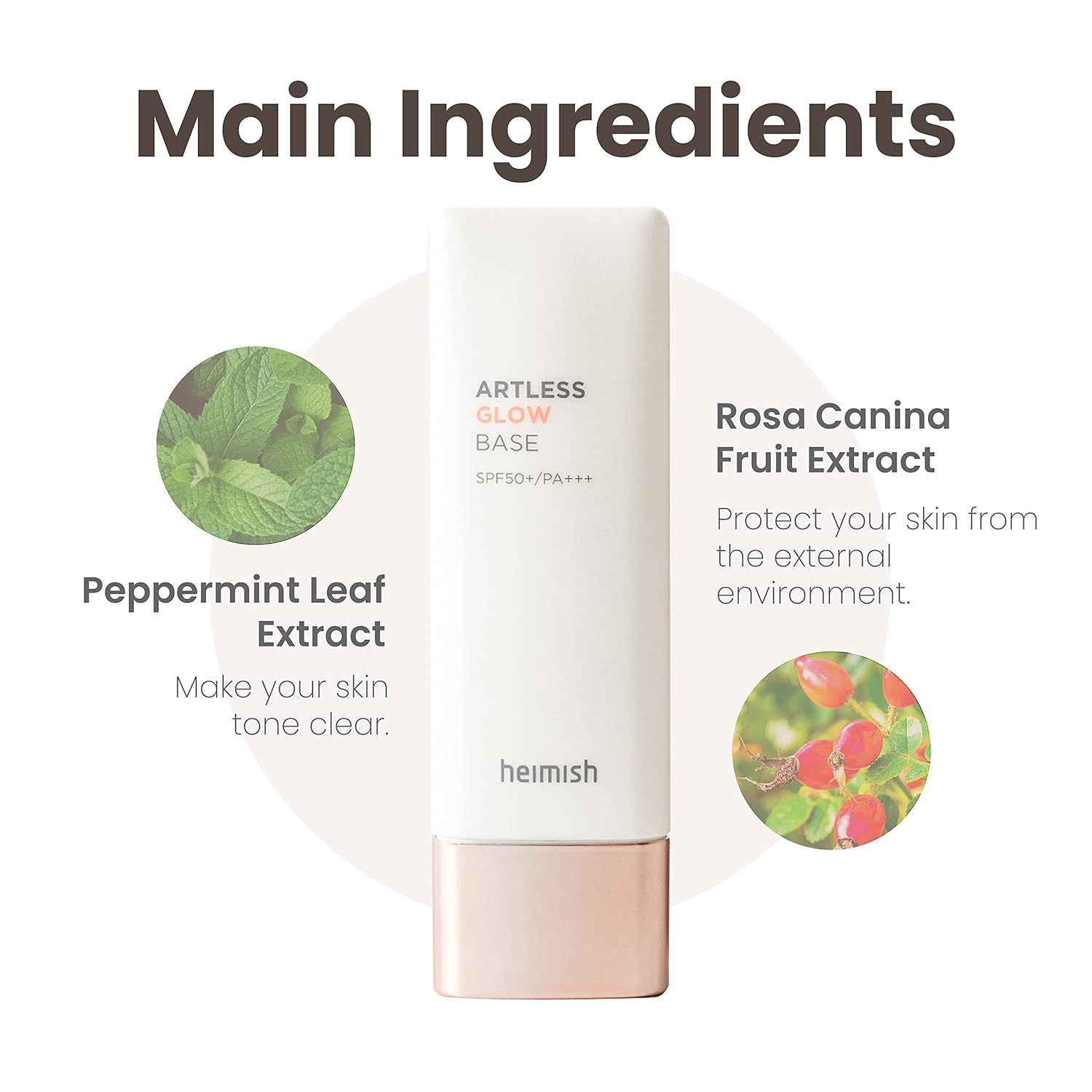 【2-Pack】【HEIMISH】 Artless Glow Base SPF 50+ PA++++ (1.4 Fl. Oz / 40ml) | Makeup Moisturizer, Sunscreen to Makeup Base | Cruelty-free, All-In-One Primer Pearl Springtok Cream