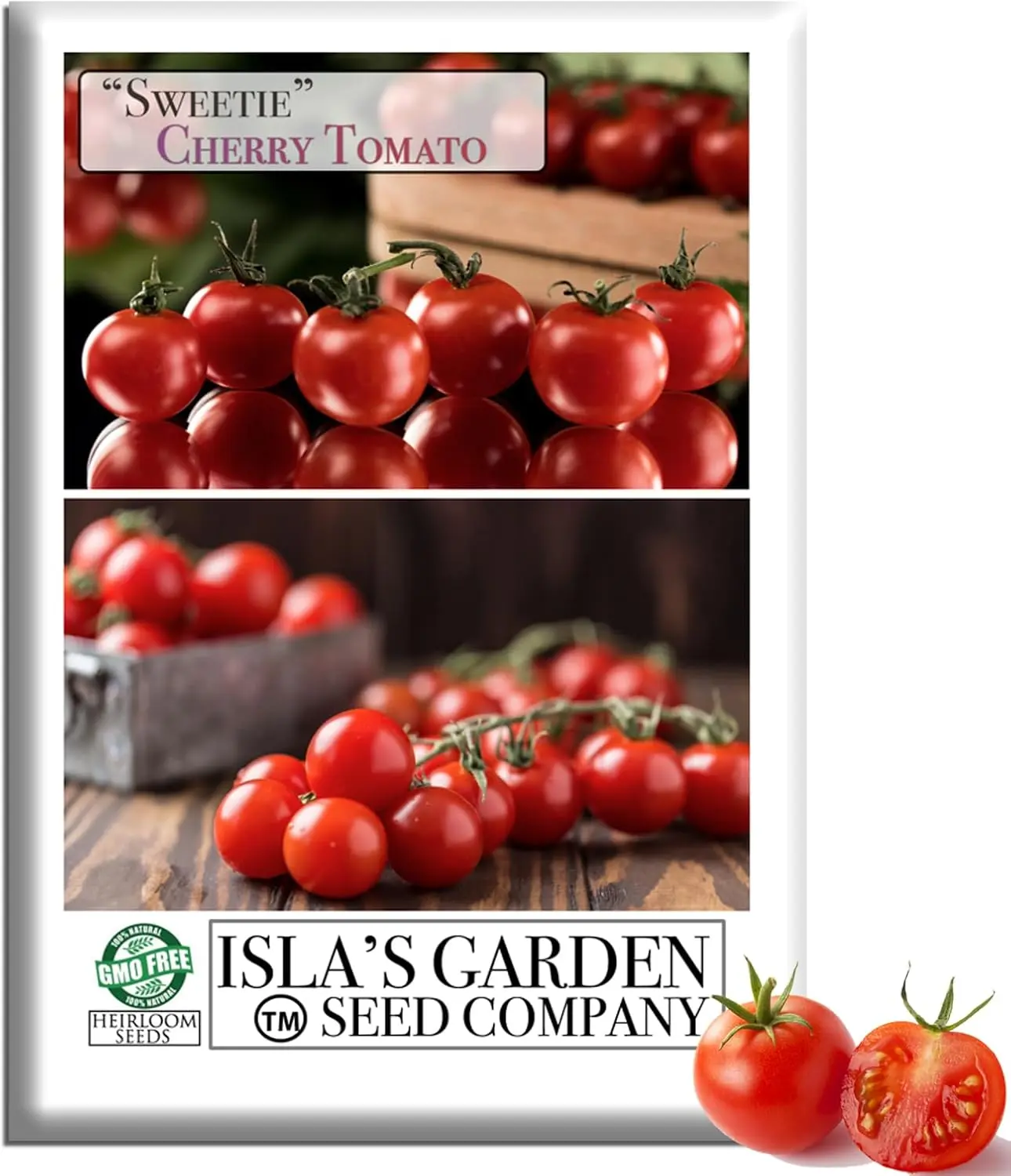 250+ Sweetie Cherry Tomato Seeds for Planting, Solanum lycopersicum Heirloom Non-GMO Tomato Seeds, Extra Sweet Cherry Tomatoes for Home Garden & Outdoor Growing