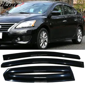 Window Visor Guard for Nissan Sentra 2013-2019 Slim Style Smoke Acrylic