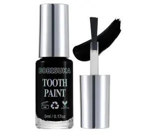 BOBISUKA Black Tooth Paint, Professional Black Out Teeth Makeup Solution - Safe, Quick Dry & Realistic, Perfect for Cosplay, Halloween Makeup, Theater, and Special Effects (5 ml)