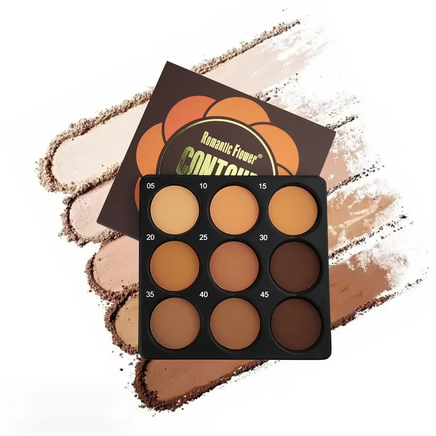 9-Tone Cosmetic Contour & Concealer Palette with Highlighter, Bronzer, Matte Skin Sculpting Formula for Natural 3D Look, Waterproof Oil Control for Oily Skin, Skin Sculpting Palette