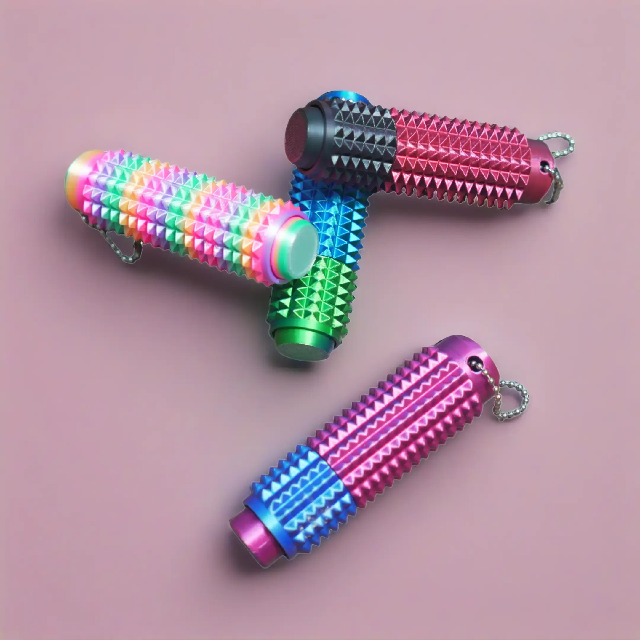 3D Design for Stress Relief, Button Clicks, Spinners, Portable Stim Tool,Spiky Grippie Stim, 3D Printed Toys Pain Stim Fidget, Pocket Mini Fidget Toy for Adults Novelty Gifts,Grippie stim keychain