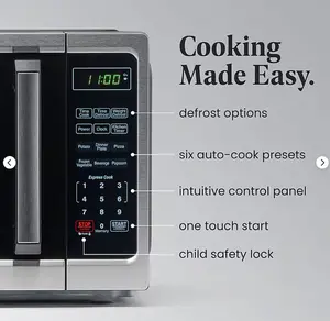 Farberware Classic 0.9 Cu. Ft. Countertop Microwave, Stainless Steel (FM09SS)