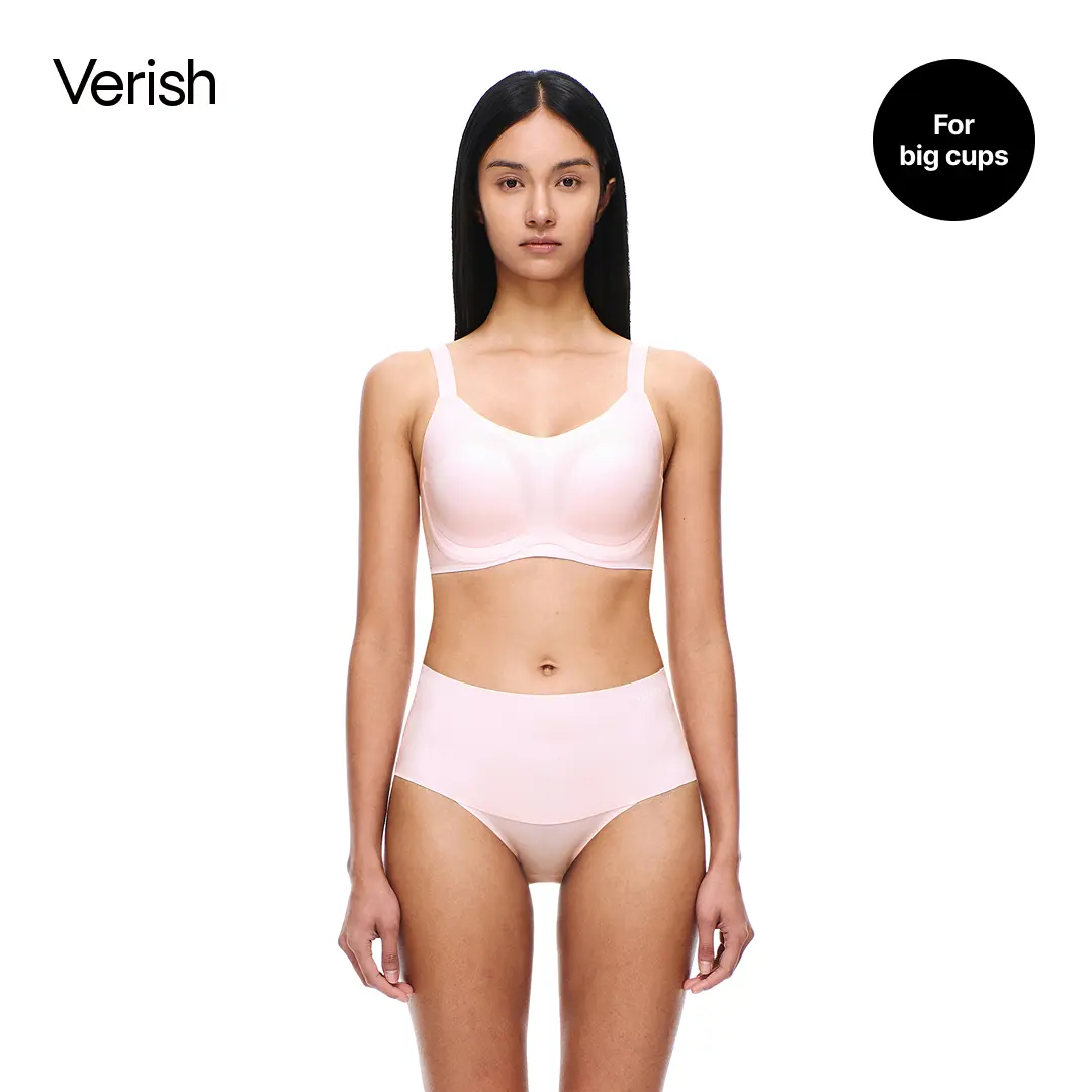 [VERISH] Cool Fit Bra Comfort BIG Minimizer - Full Bust Wire-Free Minimizer Bra C-G Cup - Korean Wireless Bra with Lightweight Silicone Support