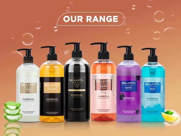 BellaVita Luxury’s Glam Woman Body Wash | Fruity Floral Shower Gel | Gently Cleanses, Softens & Refreshes with Aloe Vera | 500ml