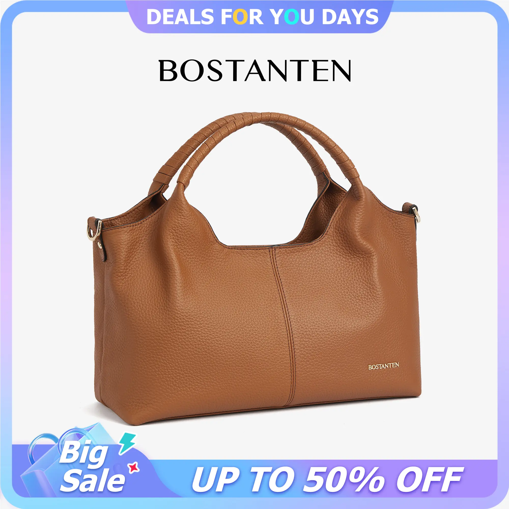 BOSTANTEN Haven Genuine Leather Women's Handbags - Contemporary Carry-All Purses, Adjustable Strap Shoulder Bag, Top Handle Satchel, Everyday Crossbody Bag, Shoulder Bag For Women