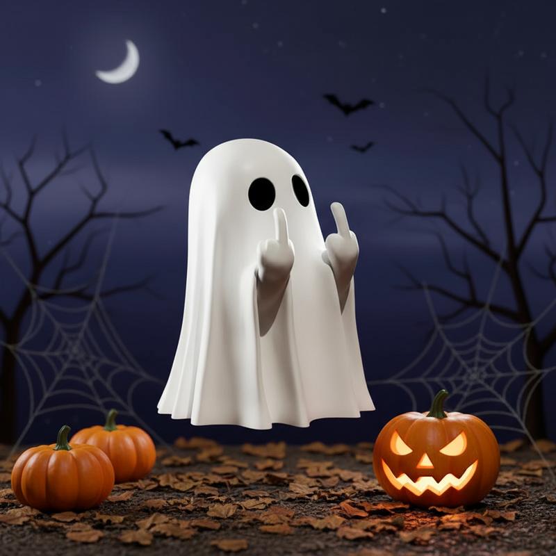 Spooky Halloween Outdoor Decor Vintage 90s Inflatable Giant Ghost Animated for Yard Haunted House Party Eerie Atmosphere