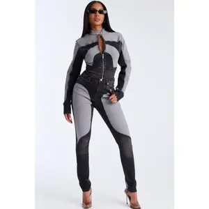 Coronado Two Tone Denim Moto Jacket - Black Wash 2