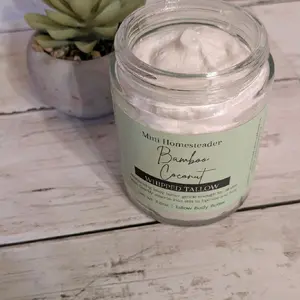 Bamboo Coconut Whipped Body Butter Tallow 6oz Bamboo Coconut Whipped Body Butter Tallow 6oz