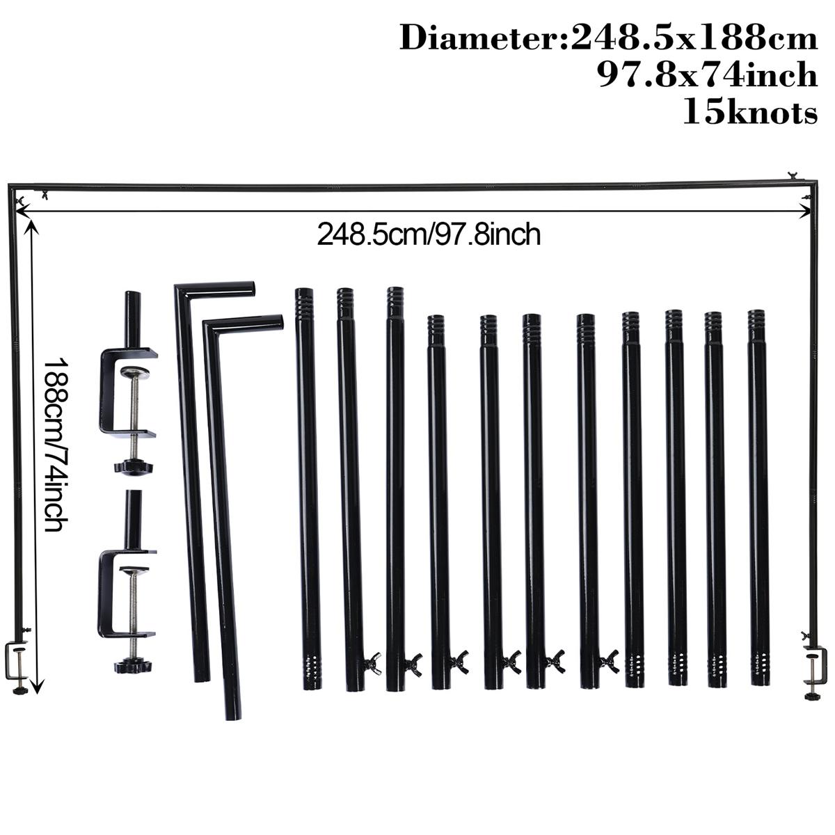 Over the Table Rod Stand with Clamps Adjustable 13''-42'' Tall 29"-98" Length Gold Table Arch Hanging for Wedding Birthday Party Halloween Christmas Decoration