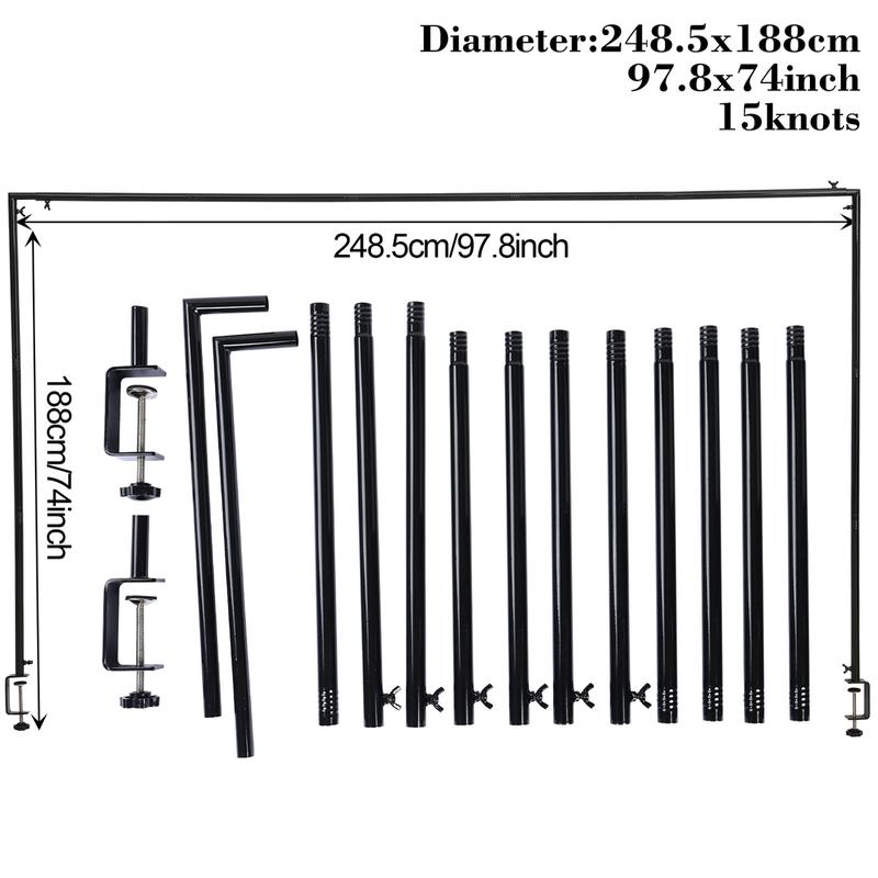 Over the Table Rod Stand with Clamps Adjustable 13''-42'' Tall 29"-98" Length Gold Table Arch Hanging for Wedding Birthday Party Halloween Christmas Decoration
