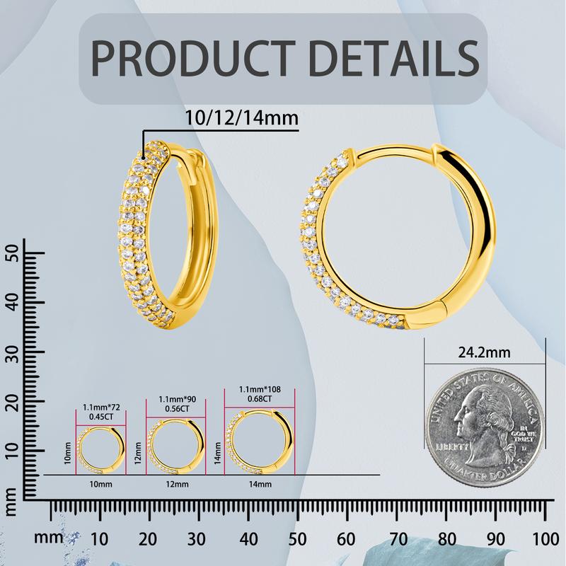 Delzzad Huggies Synthetic Moissanite Earring S925 Moissanite Jewelry Perfect Birthday Mother’s Day Gift for Men Women Wedding Set