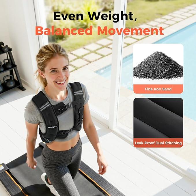 2026 FEIERDUN 3-IN-1 Weighted Vest Kit with Phone Holder & Water Pocket, 8lb/12lb/20lb Chest-friendly Vest for Running, Walking, Workout, Fitness, Cardio, Training & Strength Building