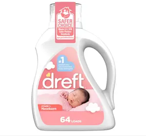 Dreft Stage 1 Newborn Baby Liquid Laundry Detergent, Gentle on Sensitive Skin, HE Compatible, 64 loads
