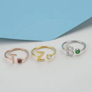 Personalized Birthstone & Initial Ring