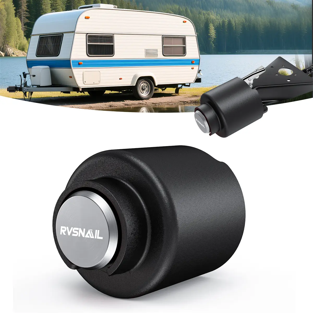 Carbon Steel Trailer Coupler Lock for 2 Inch & 2-5/16 Inch Trailer Couplers | Round Sleeve Lock & Hockey Puck Lock with Dual Locking Mechanism & Anti-Pick Lock Cylinder | For RVs, Trailers & Boats