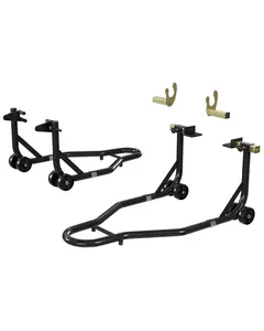 Garvee motorcycle stand lift 408 kg capacity front rear wheel lift with U+L adjustable swing arm for maintenance and repairs