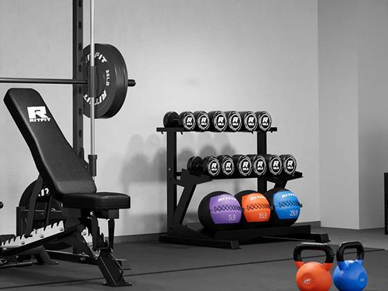 RitFit PSR05 Multifunctional Smith Machine with 13 Accessories Included smith  machine squat machine power rack Home Gym System Home Gym Station Strength Training Equipment(Black/Pink)