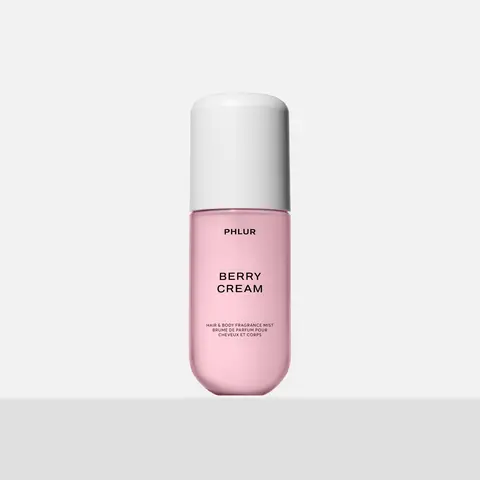 PHLUR Berry Cream Body Mist - Travel Size Hair & Body Fragrance Mist with Strawberry, Sweet Cream, Hibiscus Flower & Apple Leaves (3 fl oz)
