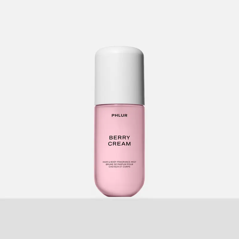 PHLUR Berry Cream Body Mist - Travel Size Hair & Body Fragrance Mist with Strawberry, Sweet Cream, Hibiscus Flower & Apple Leaves (3 fl oz)
