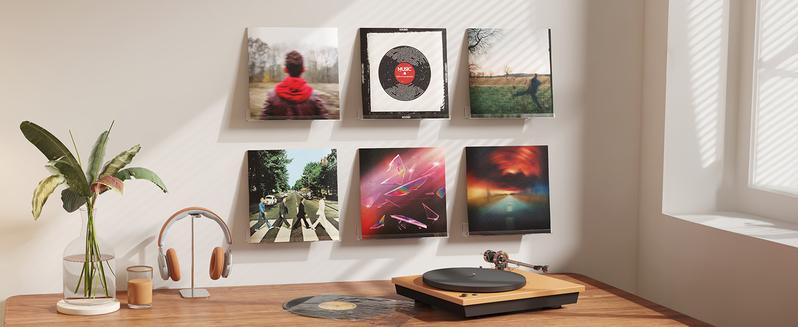 Lifewit Floating Shelves for Vinyl Record, Acrylic Wall Shelf Room Decor for Book/Photo/Picture Storage in Bedroom, Living Room, Bathroom