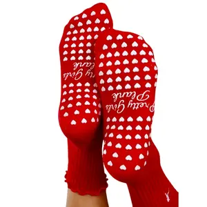 Pretty Girls Plank™ Non Slip Pilates Grip Socks for Women – Ruffle Trim Studio Socks for Barre, Yoga & Reformer