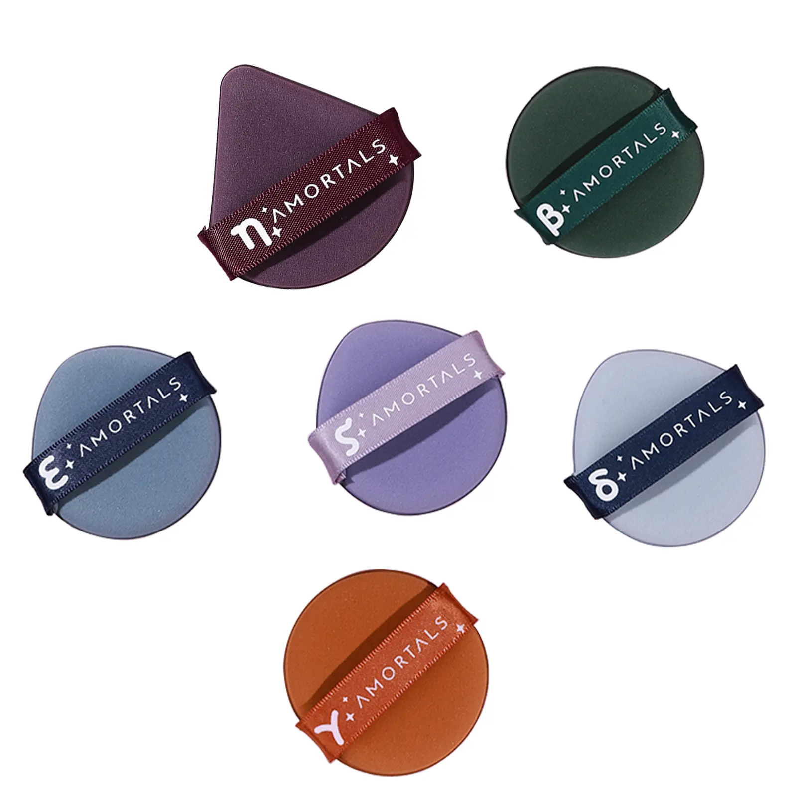 7-Piece Blending Sponge Set for Face Make-up, Soft Puffs with Elastic Strap for Foundation, 3 Practical Shapes for Dry or Damp Use, Smoothing, Foam, Color Correction