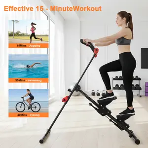 Stair Stepper with Handlebar, Multifunctional Foldable Climber Machine for Full Body Workout - Adjustable Height, Extended Step Range for Legs, Core & Glutes | Home Gym Equipment for Women & Men
