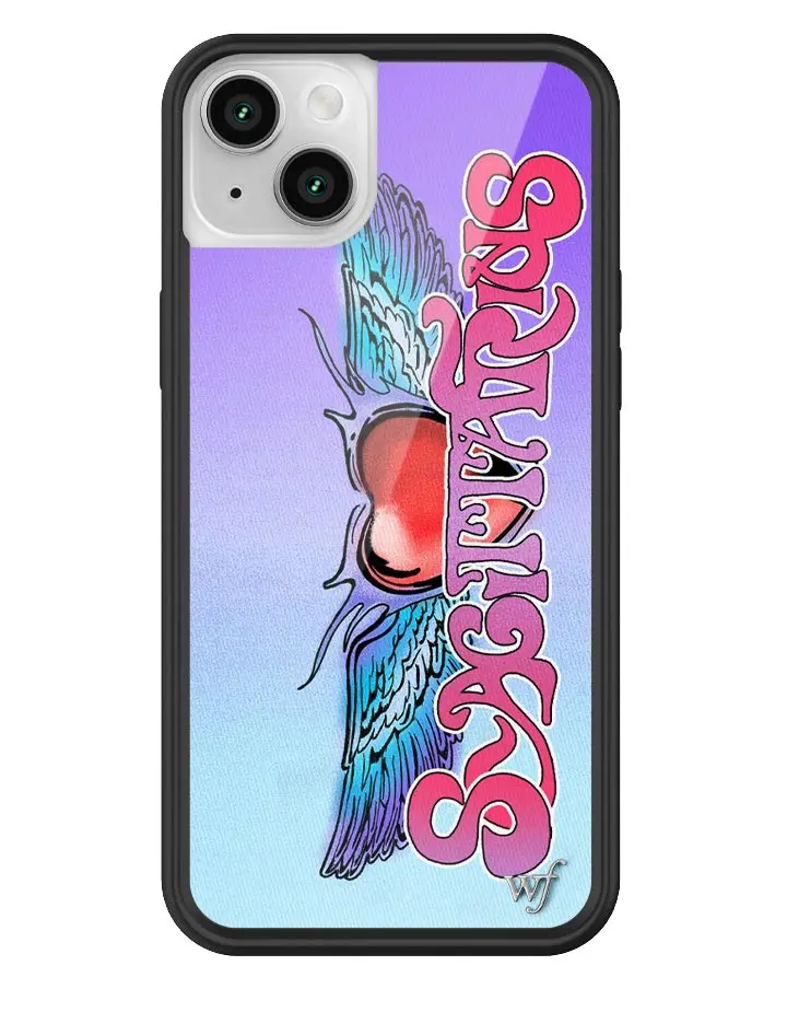 Sagittarius | Limited Edition iPhone Case | Raised Protective Black Bumper | Women Owned Small Business | Zodiac Ombre Bright Winged Heart Vibrant Multicolor Tat | Safety Casing Protective | Cellphone Cute Aesthetic