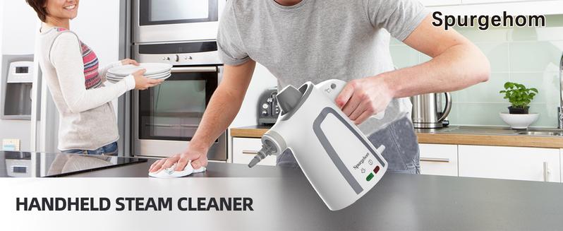 Spurgehom Fast Heating 1050W Steam Cleaner with High Pressure - 11-in-1 Portable Steamer & 8 Tools for Deep Cleaning Floors, Cars, Windows, Safety Lock for Hassle-Free Home Care