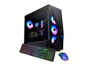 iBUYPOWER Slate 9 Black Gaming PC Desktop - AMD Ryzen 7 7800X3D - NVIDIA GeForce RTX 5060Ti 16GB - 32GB DDR5 RGB - 1TB NVMe SSD - SBA7N56T01