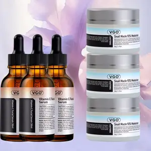 VGO Baba De Caracol Restorative Daily Care Set - Vitamin C Serum & 92% Snail Moisturizer for Hydration Skin Radiance Repair Comfort Radiant Hydrate Moisturizing