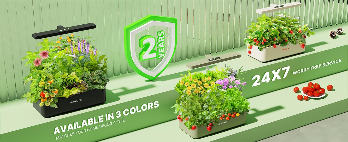 【Deal For You Days】SUNCOZE Hydroponics Growing System Kit 12 Pods, 24W LED Grow Light Indoor Garden, 4L Water Tank with Quiet Pump, Adjustable Height Herb Garden Planter Indoor Kit, Gardening Gifts