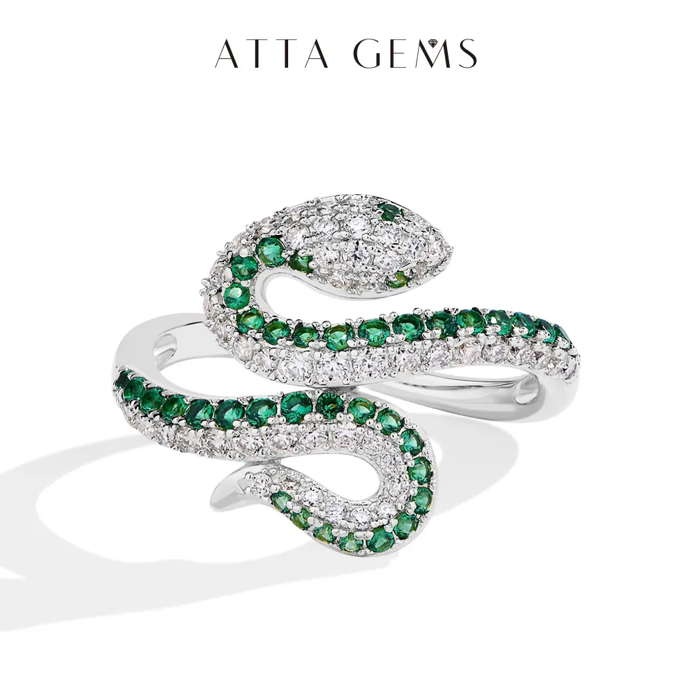 Stunning Lab-Created Moissanite Snake Ring | Sparkling Serpent Jewelry for Bold Style | Unique Design & Luxury 925 Sterling Silver Rings Gift R230 summerwins tiktokshopbacktoschool