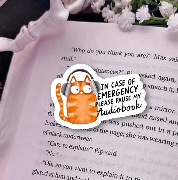 In Case of Emergency Please Pause My Audiobooks Laminated Sticker