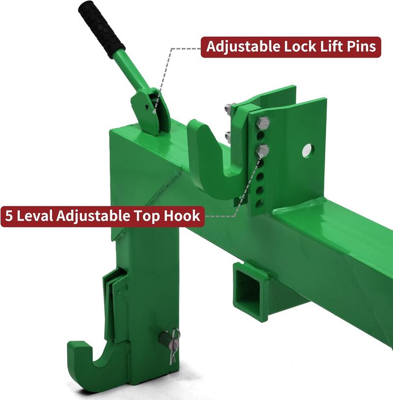 YITAMOTOR 3 Point Quick Hitch Attachment for Category 1 Tractors, 3000LBS Heavy Duty 3 Pt Tractor Hitch with 2" Receiver, Adjustable 5 Level Bolt for Farm & Ranch Equipment