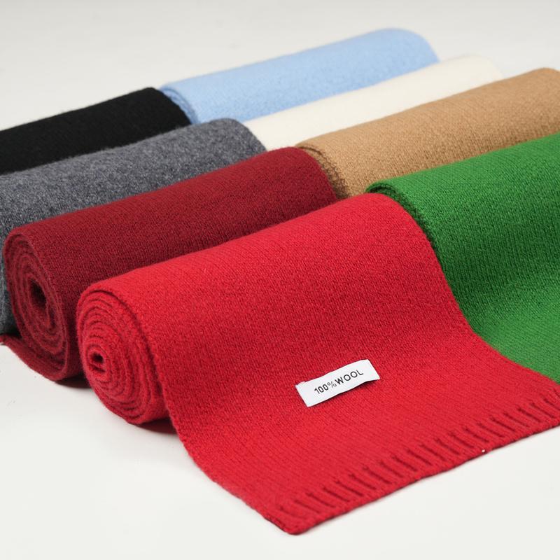 100% Wool Solid Color Scarf Elegant Thickened for Women  Men Fashion Accessories for Fall  Winter Chunky Herringbone Casual All - Season Wear balaclava floral print long scarf leopard hat stylish formen and outdoor