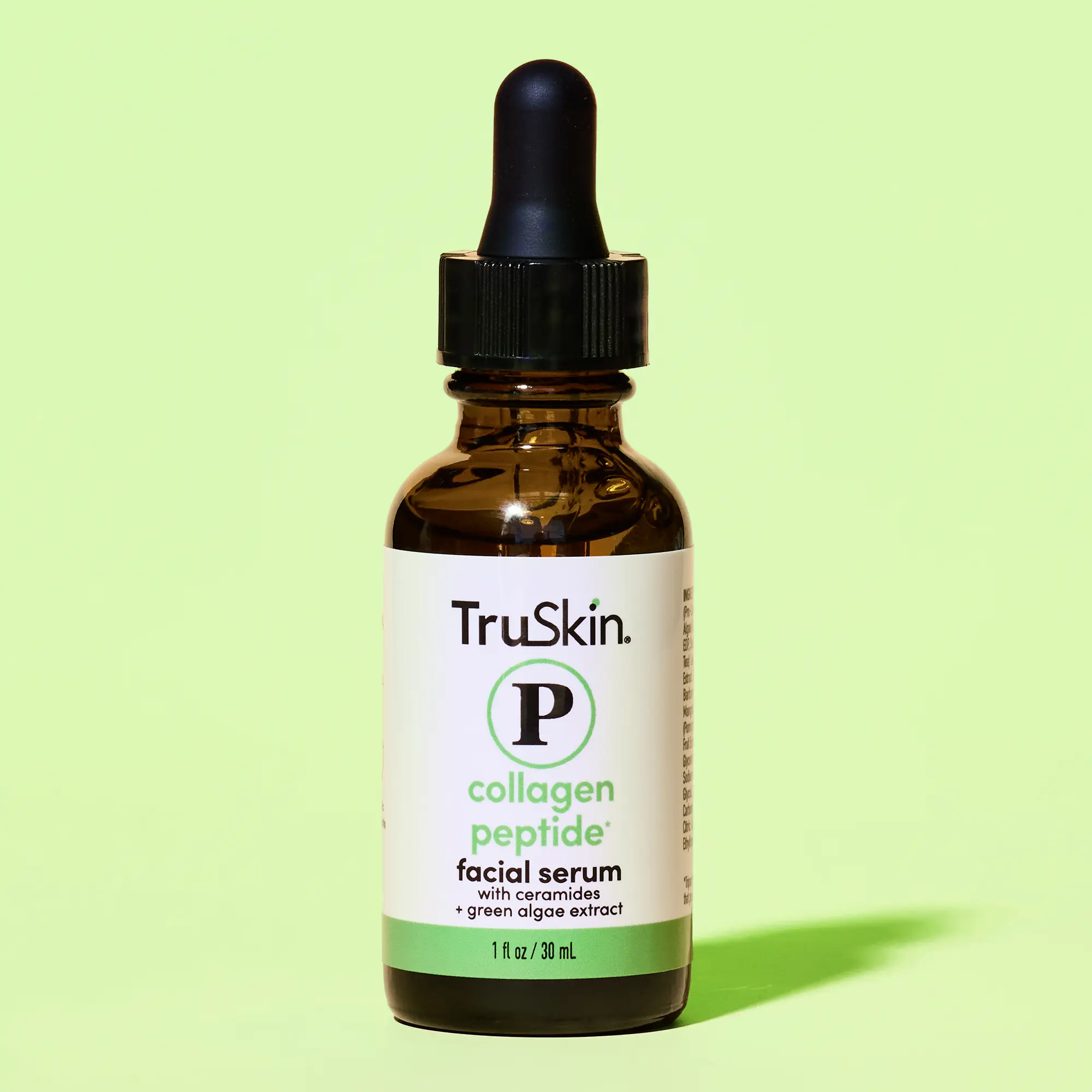TruSkin Collagen Peptide Serum with Ceramides & Green Algae Extract - Firming, Smoothing & Moisturizing Lightweight Serum for Strong, Healthy-Looking Skin
