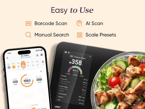 [Livestream Exclusive]COSORI Nutrilens AI Scan Nutrition Food Kitchen Scale – Digital Kitchen Scale with Type-C Charging, Accurate Nutritional Analysis & User-Friendly Interface for Cooking Precision R001S
