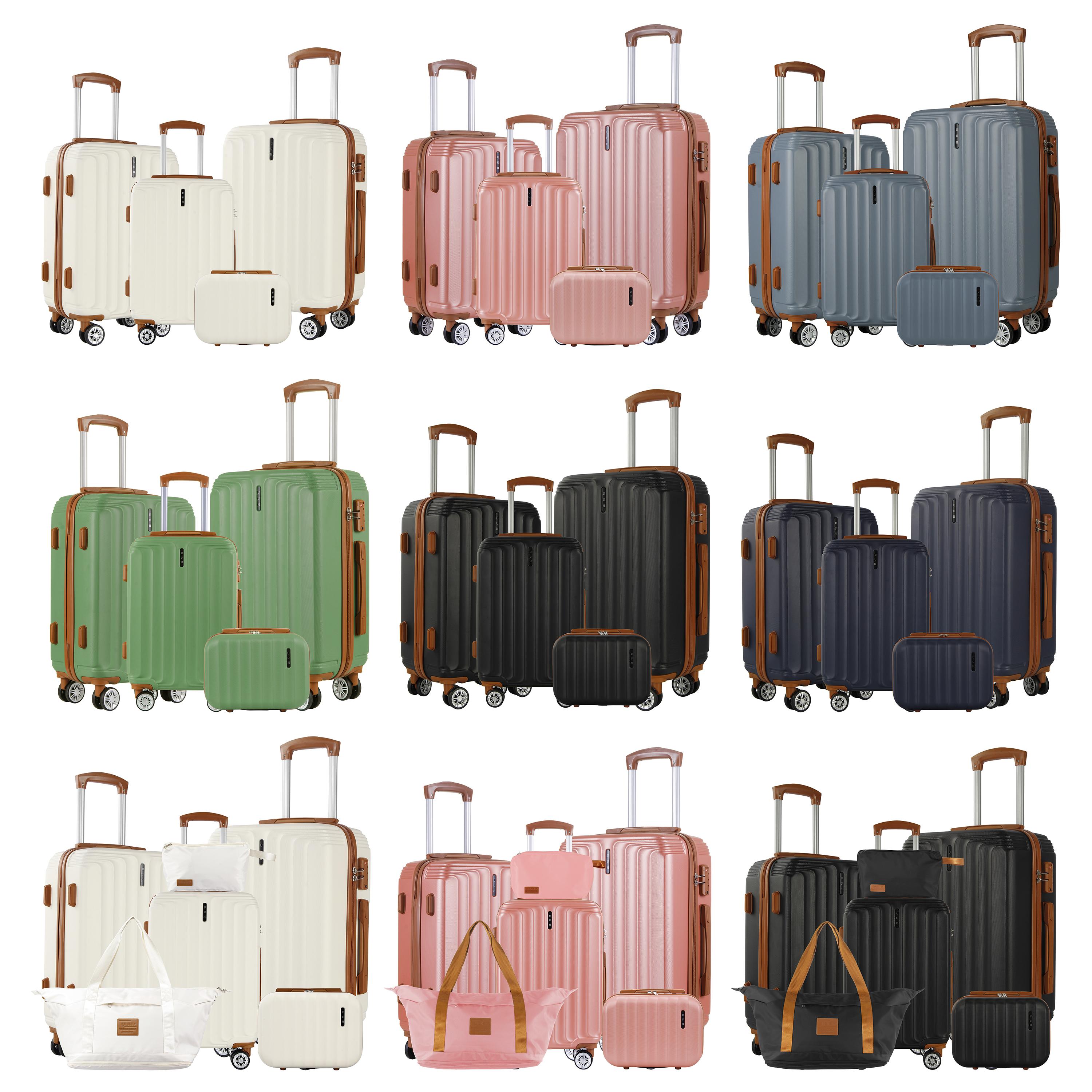 UUH luggage sets(3pcs/4pcs/6pcs/7pcs/8pcs/9pcs) with TSA Locks - suitcase for travel, Hardshell Luggage TSA Lock Spinner Wheels Hardshell Lightweight