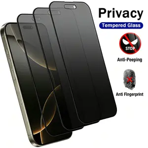 Anti-Spy Privacy Tempered Glass Screen Protector Compatible for iPhone 16/15/14 Pro Max/Plus with Auto Dust Removal, One-Click Install, Bubble-Free Installation, Scratchproof Compatible for iPhone Accessories