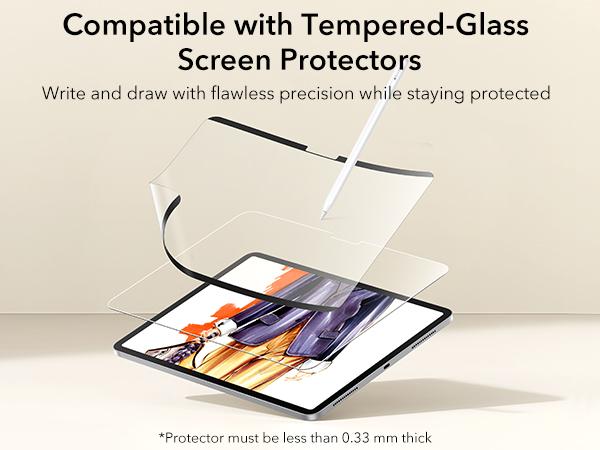 ESR Screen Protector for iPad Air 11"/13"&iPad Pro 11"/13"&iPad A16 11/10, Bubble-Free, Easy Installation, 9H Tempered Glass Film with UltraFit Tray