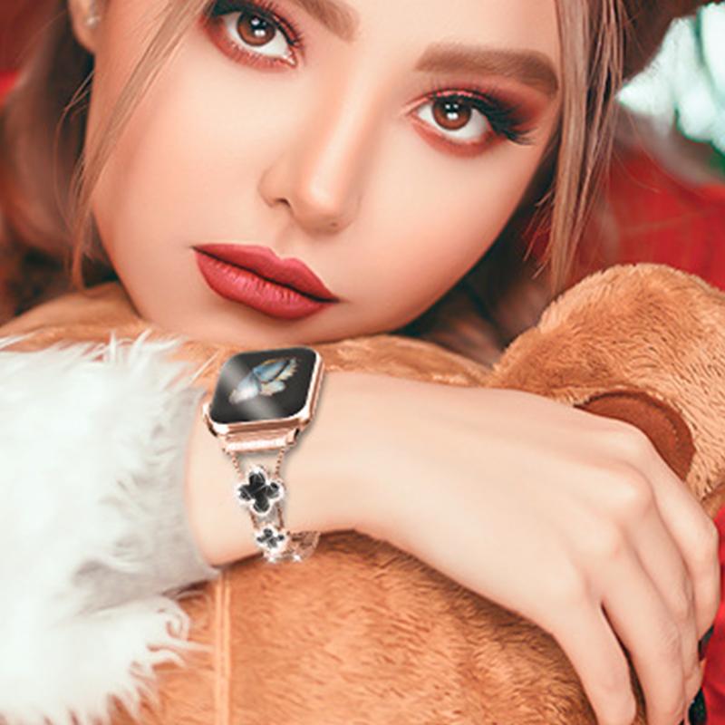 [Excluding watch, adjustable size] Elegant and stylish strap suitable for Apple watch - Metal design - Compatible with all series - Fashionable and durable