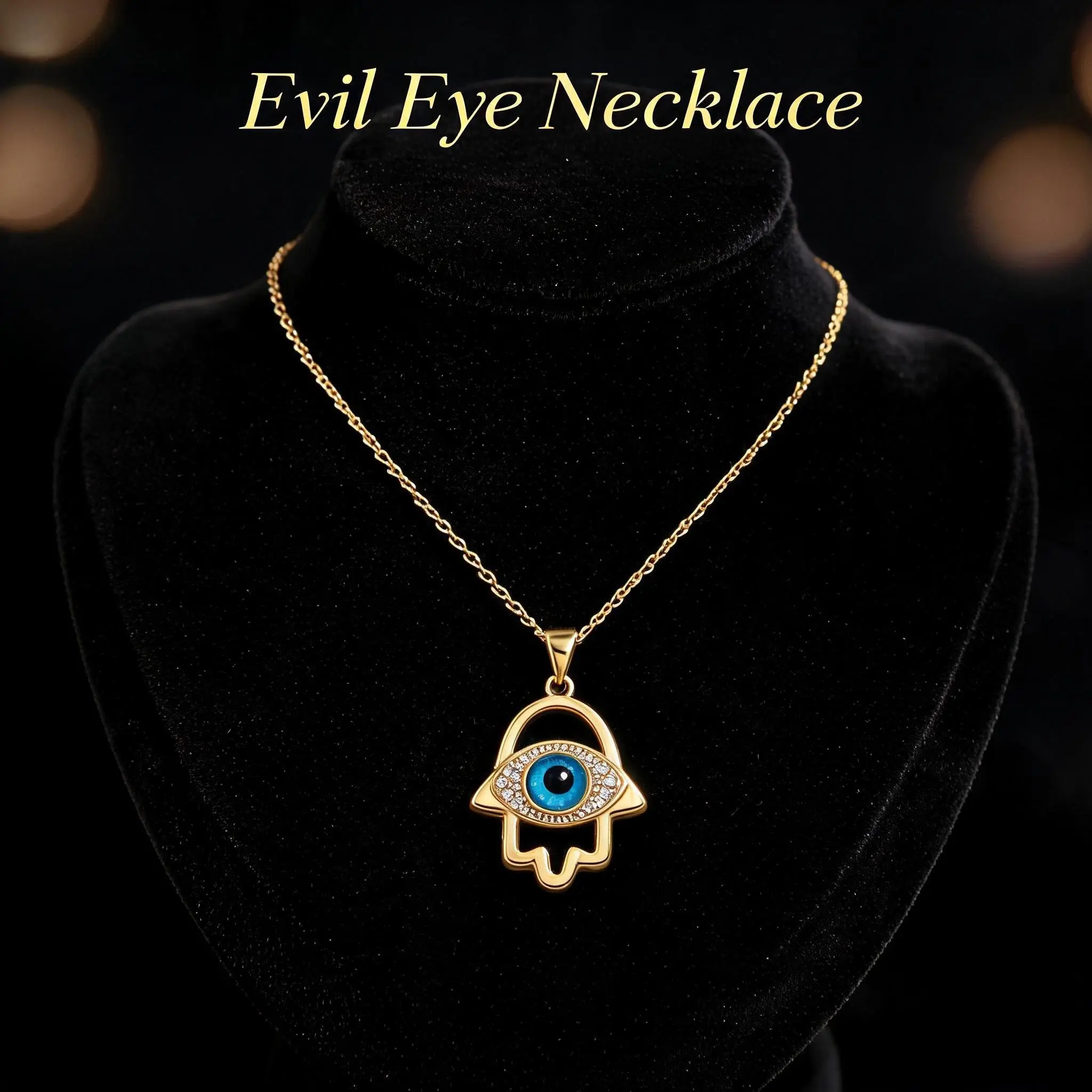 Women's Cultural Hamsa Hand Evil Eye Necklace, Crafted from High-Grade Titanium Steel, 16in Rust-Resist Titanium Shine Chain, Hypoallergenic Mirror Polish Pendant, Meaningful Gifts for H gifts for girlfriend, Ancient,