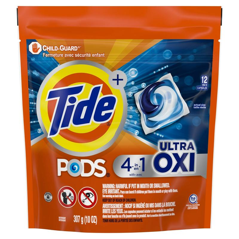 Tide PODS Laundry Detergent Packs, Ultra Oxi, 12 Count