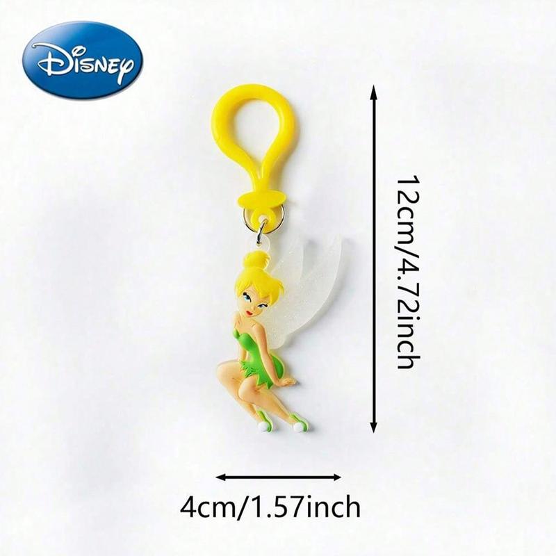 Disney Princess Tinker Bell PVC Keychain 1PC Official License Figurine Bag Clip Charm Collector Keyring Backpack Decor Durable PVC Rubber Gift