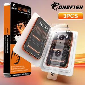One Fish Screen Protector 3 Pack for iPhone Crystal Clear Scratch Resistant Ultra Smooth Touch Privacy Protection Easy Installation