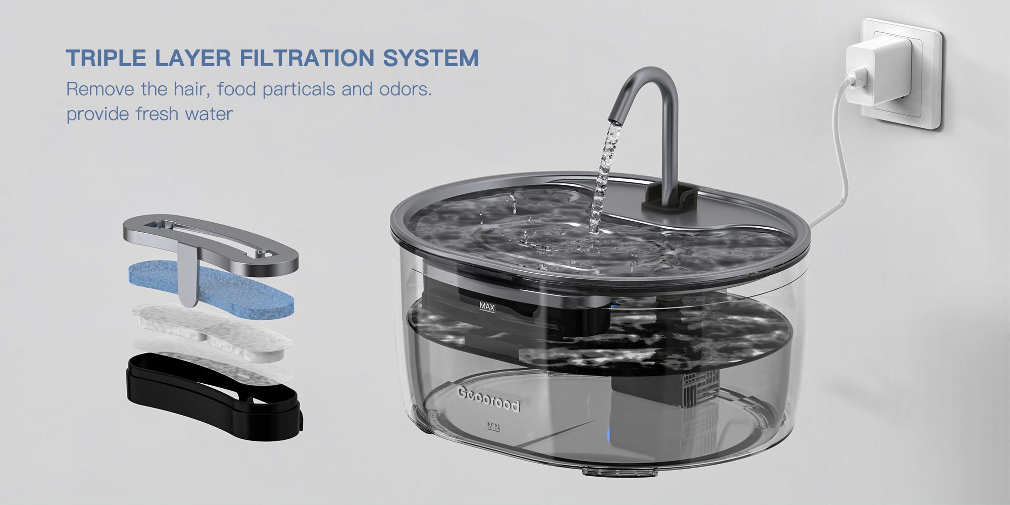 【Geoorood】3.2L Cat Water Fispenser, suitable for small dog medium and large cats, 14 days of drinking water, 304 stainless steel, dishwasher safe 【Geoorood】3.2L Cat Water Fispenser, suitable for small dog medium and large cats, 14 days of drinking water, 304 stainless steel, dishwasher safe