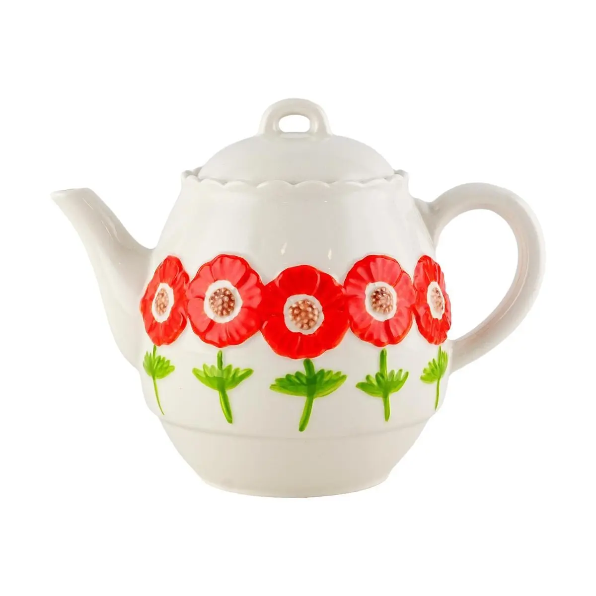 DECOLE Japanese Floral Teapot Afternoon Tea Set Silver Lotus 175x112x135mm